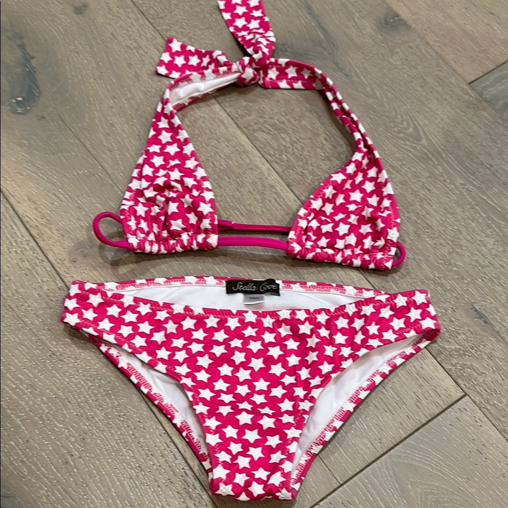 Stella Cove Pink and White Stars Bikini
